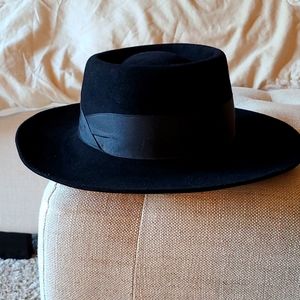 Stetson Gun Club Felt Hat, Black Sz 7 1/4